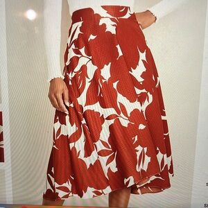 Ann Taylor red and white circle skirt sz 4